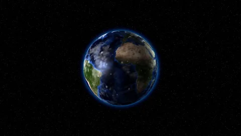 The earth rotates with luminous dots Stock Footage 128228515