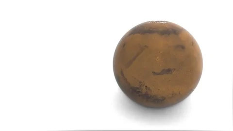 Earth rotates on a white background. 3d model of planet Mars Video stock 73896821