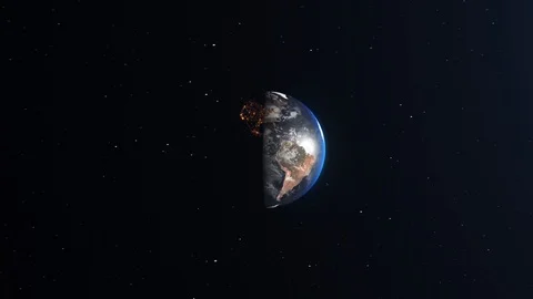 Earth rotating 3d render animation Stock Footage 125863723