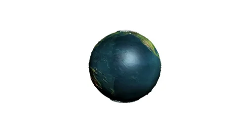 Earth rotating against white, Alpha, loop Stock Footage
