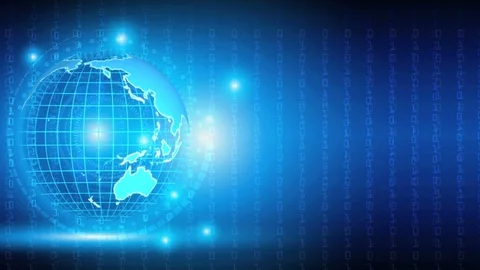 Earth rotating animation future technology business concept,Loop Video stock 89821879