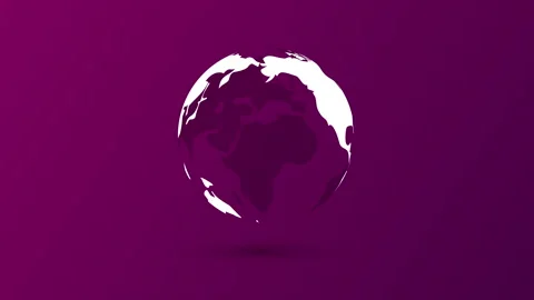 Earth rotating animation on purple gradient background.4K motion animation, Stock Footage 297401122