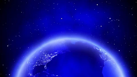 Earth Rotating on black space background with stars Loop. 스톡 동영상 155943521