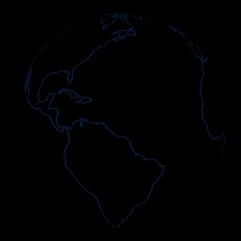 Earth rotating in blue on a black background Stock Footage 323110022