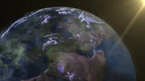 Earth rotating with clouds Stock Footage 37224103