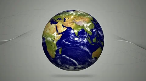 Earth rotating on grey background HD motion animation Stock Footage 66483392