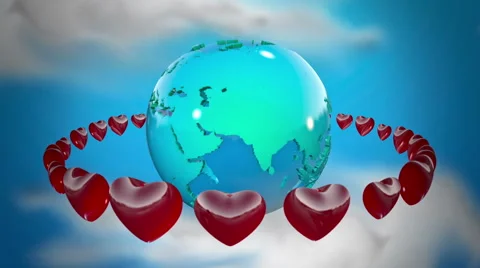 Earth with rotating hearts 스톡 동영상 45923498