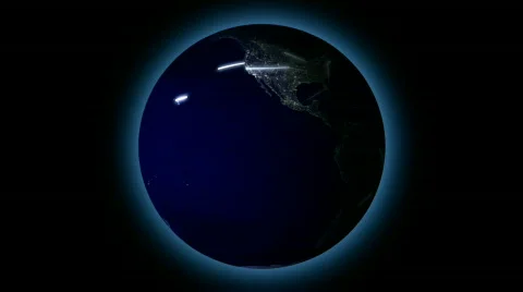 EARTH ROTATING WITH LINES Stock Footage 448799