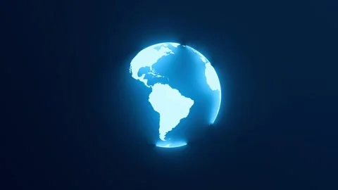 Earth rotating loop, Map of the Planet Stock Footage 295870411