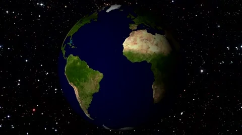 Earth Rotating on Moving Star Background. Loopable 스톡 동영상 67561618