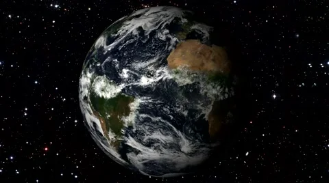 Earth Rotating on Moving Star Background. Loopable Stockbeeldmateriaal 67561760