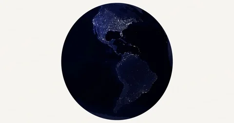 Earth rotating at night with lights slow white background Stock-Footage 88656572