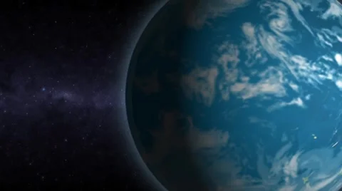 Earth rotating on orbit Stock Footage 1084622