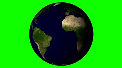 Earth Rotating on Solid Green Background. Loopable Vidéo 67561741