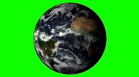 Earth Rotating on Solid Green Background. Loopable Stockbeeldmateriaal 67561857