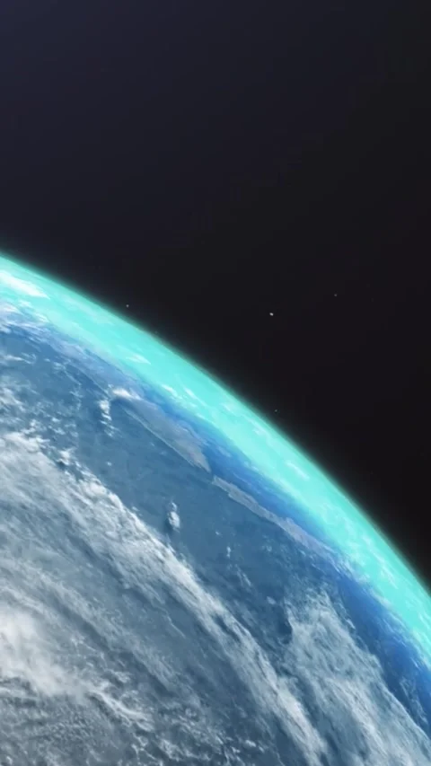 Earth Rotating in Space Against Black Background with Stars. Stock Footage 345132546