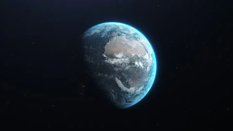 Earth rotating in space Video stock 130814965