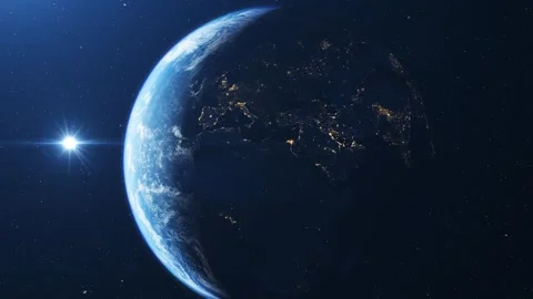 Earth rotating in space Stock Footage 242001430