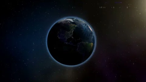 Earth rotating on space Stock Footage 279816534