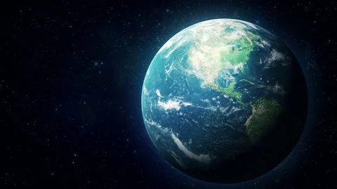 Earth rotating from space Orbit VFX Video with Alpha Vídeos de archivo 78579899
