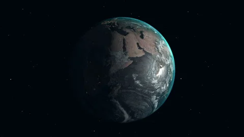 Earth rotating on starry background in loop Video stock 201128044