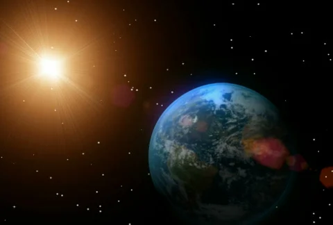 Earth Rotating with sun NTSC Stock-Footage 109891