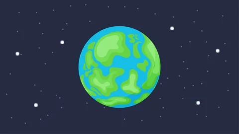 Earth Rotation 2D Animation Stock Footage 313783065