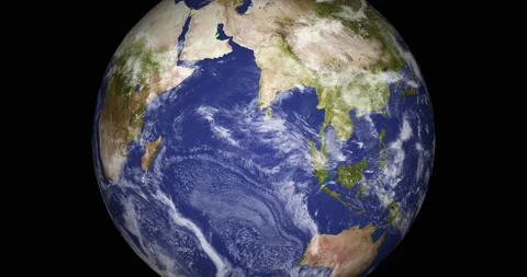 Earth rotation and cloud movement seen Zoom-in, Textures taken from NASA. Stock Footage 167126069