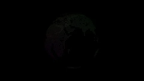 Earth rotation animation with dot pattern globe design in seamless loop per.. Stock Footage 309017856