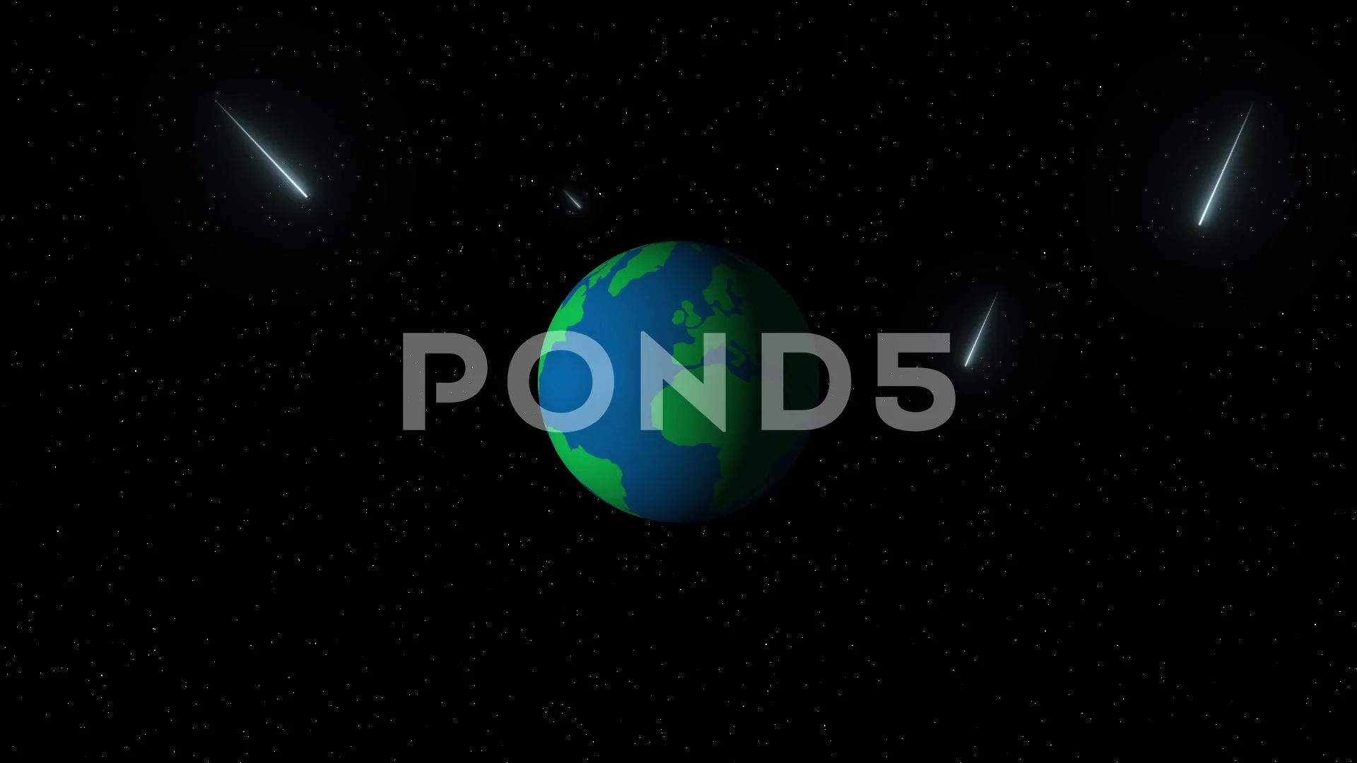 Earth Rotation Animation. Meteor shower ... | Stock Video | Pond5