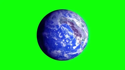 Earth Rotation Green Screen Loop  Green Screen Animation Video Footage Stock Footage 324627817