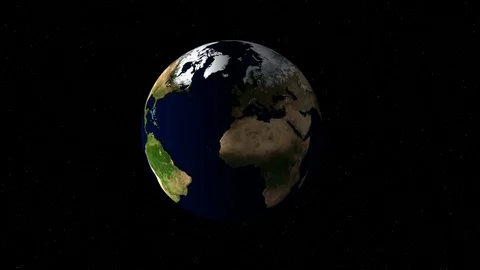Earth rotation realistic map 4k loop 스톡 동영상 75840678