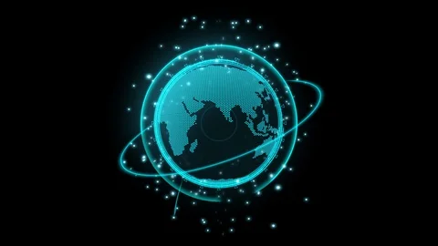 Earth rotation with serching icon for technology concept Stock Footage 118493971