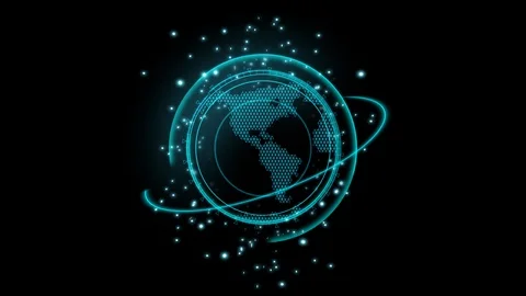 Earth rotation with serching icon for technology concept Stock Footage 118600864