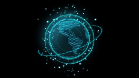 Earth rotation with serching icon for technology concept Stock Footage 118600867