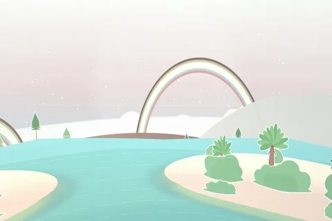 Earth rustic cabin tropical lagoon beachscape ambient motion background with nig 스톡 동영상 338384116