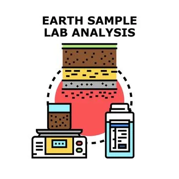 Earth sample analysis in a laboratory setting Stock Illustration