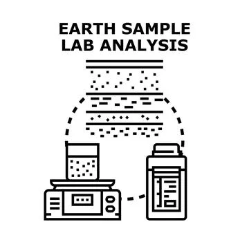 Earth sample analysis in a laboratory setting Stock Illustration