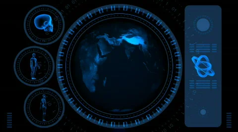 Earth Scan Screen - Hi-tech 21 (HD) Stock Footage 726978