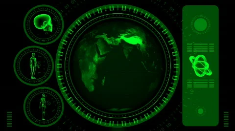 Earth Scan Screen - Hi-tech 23 (HD) Stock Footage 729182