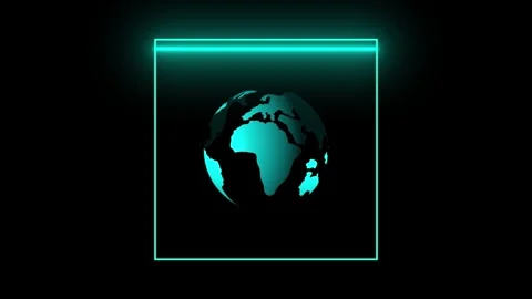 Earth scanner, digital globe network data visualization animation Stock Footage 321609843