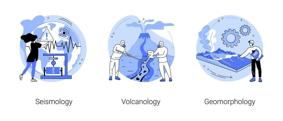 Earth science abstract concept vector illustrations. Illustrazione stock