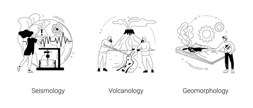 Earth science abstract concept vector illustrations. Stock Illustration