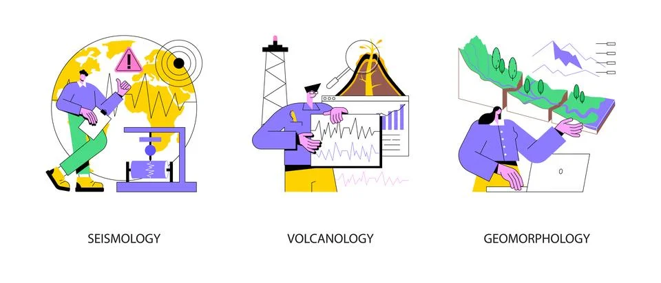 Earth science abstract concept vector illustrations. Stock Illustration
