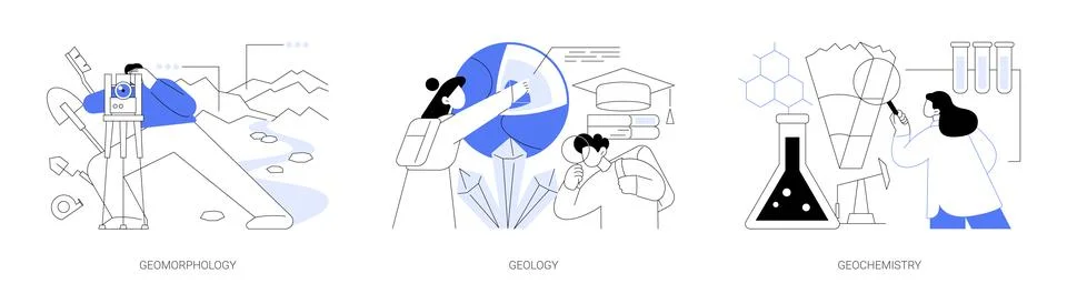 Earth science abstract concept vector illustrations. Stock Illustration