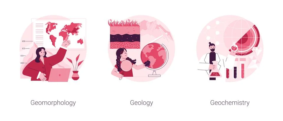 Earth science abstract concept vector illustrations. Stock Illustration