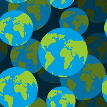 Earth seamless pattern. 3D background of Sign of globe. Texture of World glob Illustrazione stock