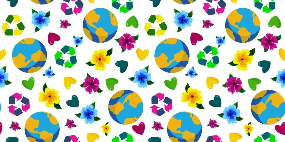 Earth seamless pattern Stock Illustration