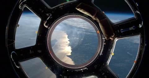 Earth As Seen Through Window Of International Space Station 4k Stock Footage 46706572