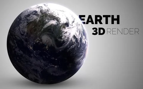 Earth. Set of solar system planets rendered in 3D. Elements of this image Stock Illustration
